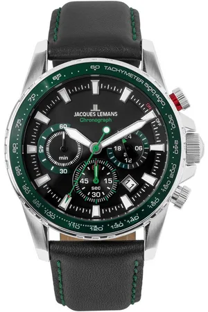 Jacques Lemans Chronograph Liverpool 1-2099C, Quarzuhr, Armbanduhr, Herrenuhr, Datum, Lederarmband