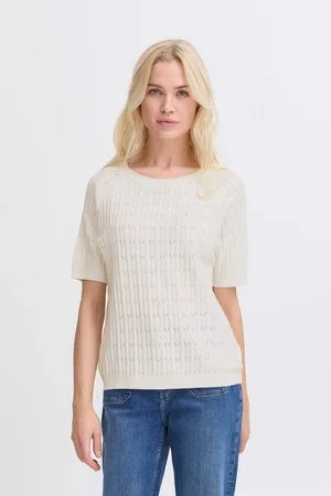 B YOUNG Kurzarmshirt BYOMANJA gestricktes Shirt mit Lochmuster - Verkäufer: meinemarkenmode