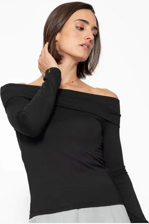 SASSYCLASSY Langarmshirt Langarmshirt Damen mit Carmen-Ausschnitt Elegant Figurbetontes Shirt mit schulterfreiem Schnitt Taupe - Verkäufer: