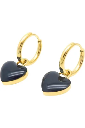 Bungsa Creolen-Set Creolen mit Herz-Anhänger verschiedene Farben gold aus Edelstahl Damen (1 Paar (2 Stück), 2-tlg), Ohrschmuck Ohrringe - Verkäufer: