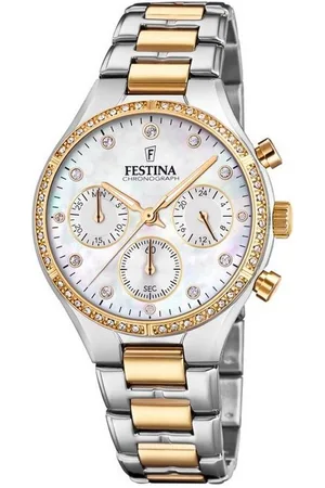 Festina Chronograph F20402/1 Damen-Uhr Boyfriend Chronograph Quarz mit Edelstahl-Band - Verkäufer: Karat24