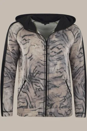HAJO Kurzjacke Damen Sweatjacke bedruckt mit Kapuze "JOY OF Life Weekend" - Verkäufer: Mode