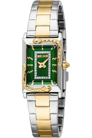 Roberto Cavalli Quarzuhr Snake JC1L364M0095, Armbanduhr, Damenuhr, Edelstahlarmband, analog, Kristallsteine