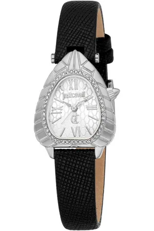Roberto Cavalli Quarzuhr Animalier JC1L366L0015, Armbanduhr, Damenuhr, Lederarmband, analog, Kristallsteine