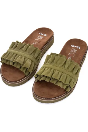 ARA KENT Pantolette, Slides, Flats, Sandale mit geraffter Bandage
