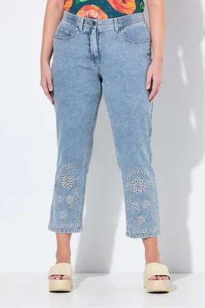 Ulla Popken Regular-fit-Jeans 7/8-Jeans Mona Saumspitze gerades Bein - Verkäufer: Popken Fashion Group