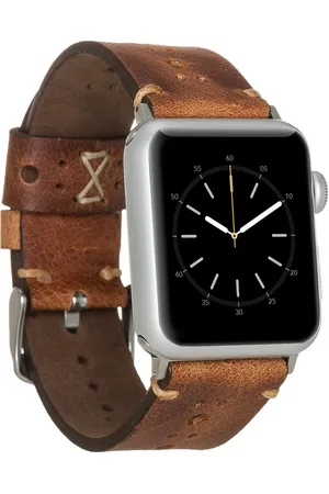 Burkley Smartwatch-Armband Exklusives Vintage Lederarmband, Handmade Stil 06, kompatibel mit Apple Watch Series 1-8 in 42/44/45mm - Verkäufer: