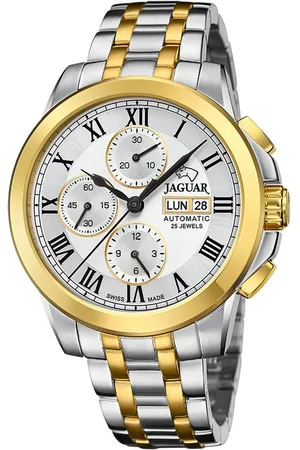 Jaguar Automatikuhr Chronograph J1001/1, Swiss Made, Bicolor-Design, Edelstahlband, 45 mm, hochwertiges Automatikuhrwerk mit Chronographenfunktion - Verkäufer: Jäckle Uhrenhandel e.K.