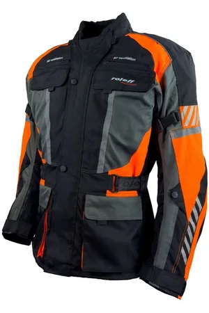 ROLEFF Motorradjacke RO16012 Schwarz/Neon-Orange, wasserdicht, atmungsaktiv mit Protektoren auch in großen Größen, in verschiedenen Farben erhältlich - Verkäufer: roemer-systems