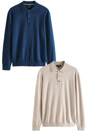 Next Langarm-Poloshirt Langärmeliges Regular Fit Poloshirt aus Strick (2-tlg) - Verkäufer: Germany GmbH