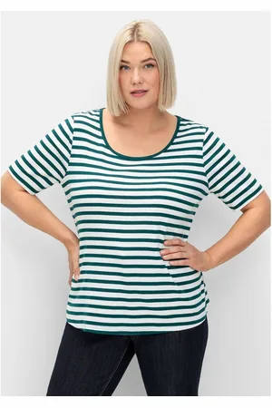 Sheego T-Shirt Große Größen mit garngefärbtem Ringel, aus Rippware