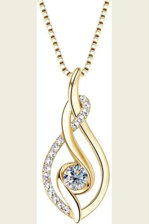 Karma Kette mit Anhänger Damenkette Halskette 925 Sterling Silber mit Moissanite (und Schmuckbox, Silber oder Vergoldet, Geschenk für Frauen mit Zertifikat), Anhänger – Schmuck mit Zirkonia, Kette 44+3,5 cm - Verkäufer: Sanixa