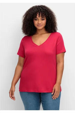 Sheego T-Shirt Große Größen aus fein gerippter Qualität