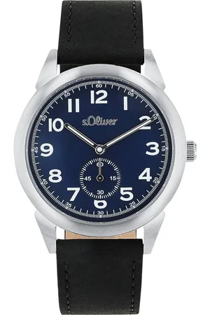 QS by s.Oliver Quarzuhr 2039515, Armbanduhr, Herrenuhr, Lederarmband, analog