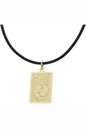JuwelmaLux Sternzeichenanhänger Sternzeichen Anhänger, Lederkette Gold Fische JL14-05-0084 (1-tlg), Sternzeichen - Verkäufer: Juwelier-Bacak