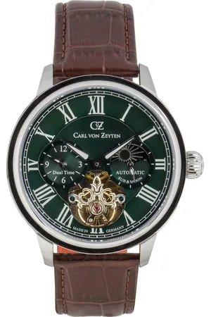 CARL VON ZEYTEN Automatikuhr Schittach CVZ0081GRS, Armbanduhr, Herrenuhr, Made in Germany, Mechanische Uhr, Lederarmband