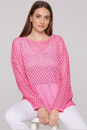 Soccx Sweatshirt Sweatshirt mit Lochmuster in Floral Pink (1-tlg) Nicht Vorhanden - Verkäufer: CONCEPT Mode