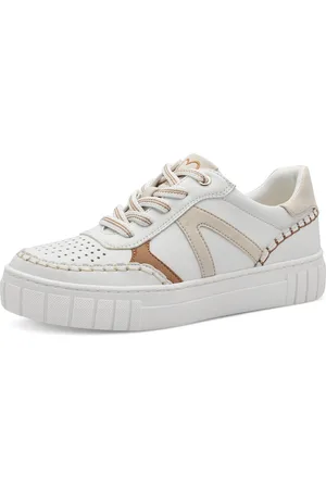 Marco Tozzi Plateausneaker, Freizeitschuh, Halbschuh, Schnürschuh mit unterlegtem Lochmuster