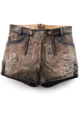 Mark Maddox Trachtenlederhose Kurze Damen Lederhose Maila, Antik Hopfen - Verkäufer: Trachtenland
