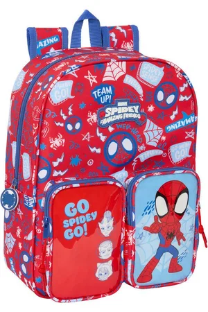 SPIDERMAN Rucksack Kinder Rucksack Spider-Man Rescue Blau Rot 26 x 34 x 11 cm - Verkäufer: woolloom