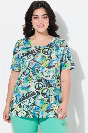 Angel of Style T-Shirt T-Shirt Komfort Fit Smiley Print - Verkäufer: Popken Fashion Group