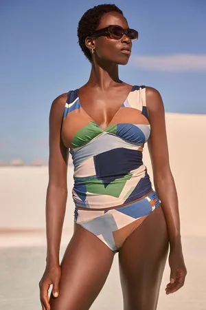 Next Tankini-Top Bauchformender Tankini mit Farbblock-Design (1-St) - Verkäufer: Germany GmbH