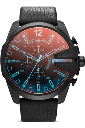 Diesel Chronograph MEGA CHIEF DZ4323, Quarzuhr, Armbanduhr, Herrenuhr, Stoppfunktion, Lederarmband