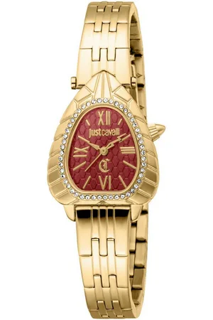 Roberto Cavalli Quarzuhr Animalier JC1L366M0065, Armbanduhr, Damenuhr, Edelstahlarmband, analog, Kristallsteine