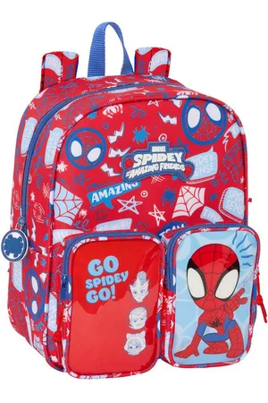 SPIDERMAN Rucksack Kinder Rucksack Spider-Man Rescue Blau Rot 22 x 27 x 10 cm - Verkäufer: woolloom
