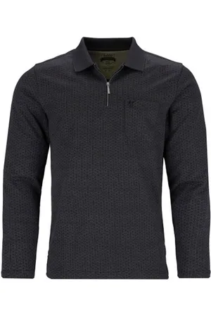 HAJO Langarm-Poloshirt Softknit-Polo mit Alloverdruck - Verkäufer: Mode