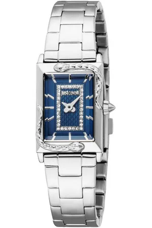 Roberto Cavalli Quarzuhr Snake JC1L364M0055, Armbanduhr, Damenuhr, Edelstahlarmband, analog, Kristallsteine