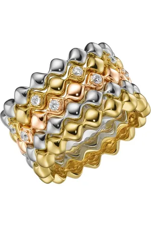 Giorgio Martello Silberring 5-teilig mit Zirkonia, tricolor, Silber 925
