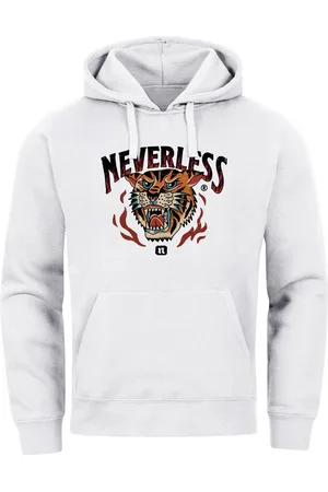 Neverless Hoodie Hoodie Herren Print Tiger Aufdruck Schrift Motiv Kapuzen-Pullover - Verkäufer: Akowi