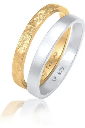 Elli Ring-Set Bandring Basic Gehämmert (Set 2-tlg) 925 Silber, Ring Set - Verkäufer: JULIE & GRACE GmbH