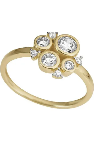 Firetti Fingerring Schmuck Geschenk Gold 333 Damenring Goldring Fantasie Kreise bicolor, mit Zirkonia (synth)
