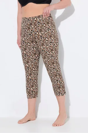 Ulla Popken Funktionshose Capri Leomuster schmales Bein Saumschlitze - Verkäufer: Popken Fashion Group
