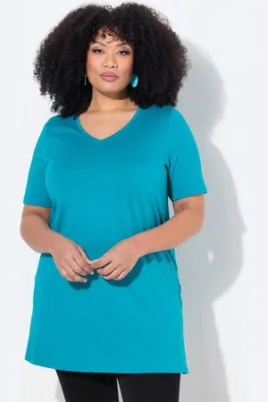 Ulla Popken Longshirt Longshirt A-Linie V-Ausschnitt Halbarm - Verkäufer: Popken Fashion Group