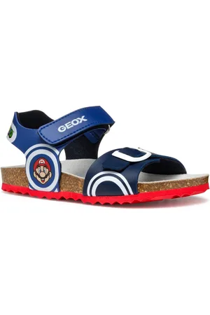 Geox J GHITA BOY Sandale, Klettschuh, Sommerschuh mit Super Mario Motiv und Logo
