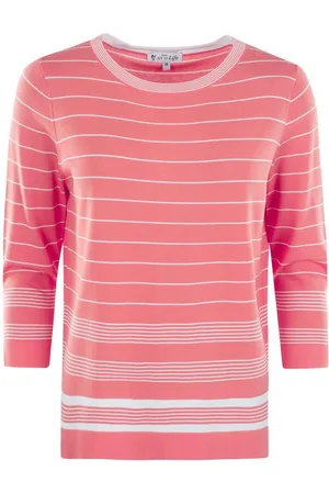 HAJO Rundhalspullover Damen Pullover, Streifenmix 3/4 Arm - Verkäufer: Mode