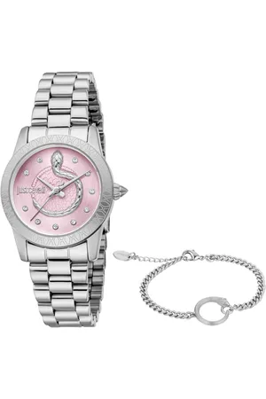 Roberto Cavalli Quarzuhr Snake JC1L359M0045, (Set, 2-tlg., mit passendem Schmuckarmband), Armbanduhr, Damenuhr, Edelstahlarmband, Ideal auch als Geschenk