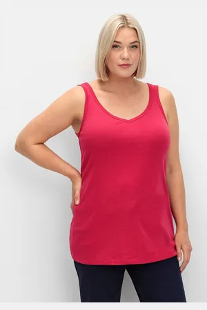 Sheego Tanktop Große Größen fein gerippte Shirtware