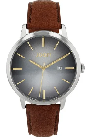 JOOP! Quarzuhr 2039577, Armbanduhr, Herrenuhr, Lederarmband, Datum, Edelstahlboden verschraubt