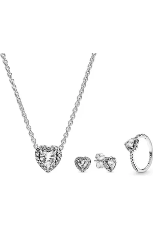 PANDORA Schmuckset Schmuck-Set Kette, Ohrringe und Ring Herz - Verkäufer: uhrcenter