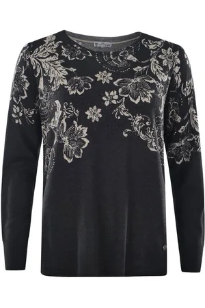 HAJO Rundhalspullover Damen Pullover mit 2-farbigem Print - Verkäufer: Mode