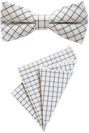 DonDon Fliege Einstecktuch mit farblich passender Fliege kariert (Packung, 2-St) bereits gebunden, kariert, 2er Set - Verkäufer: urban-styles