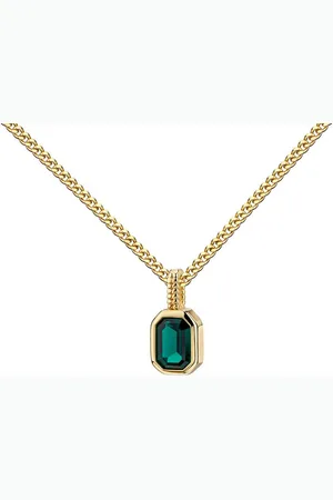 JEVELION Kette mit Anhänger 333 Goldanhänger mit grünem Zirkonia - Made in Germany (Goldanhänger, für Damen und Mädchen), Mit Kette vergoldet- Länge wählbar 36 - 70 cm oder ohne Kette. - Verkäufer: