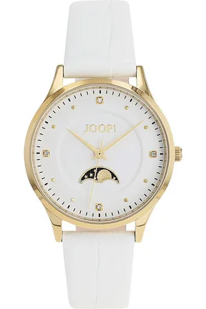 JOOP! Quarzuhr 2039575, Armbanduhr, Damenuhr, Lederarmband, analog,Zirkonia (synth),Mondphase