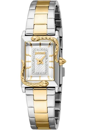 Roberto Cavalli Quarzuhr Snake JC1L364M0085, Armbanduhr, Damenuhr, Edelstahlarmband, analog, Kristallsteine