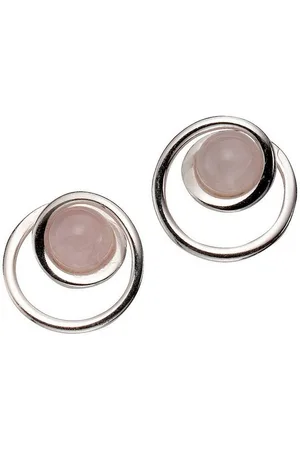 Firetti Paar Ohrstecker Schmuck Geschenk Silber 925 Ohrschmuck Edelstein Quarz, mit Rosenquarz