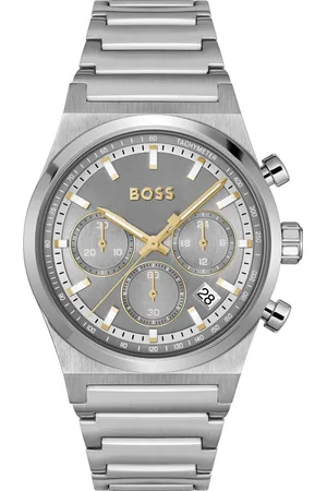 HUGO BOSS Chronograph CANDOR CHRONO 1514221, Quarzuhr, Armbanduhr, Herrenuhr, Edelstahlarmband, analog, Tag